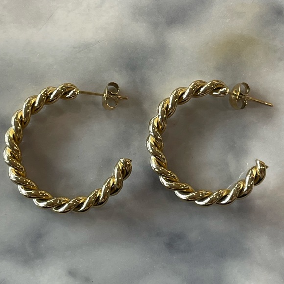 Gold Rope Hoops Large - Picture 2 of 2
